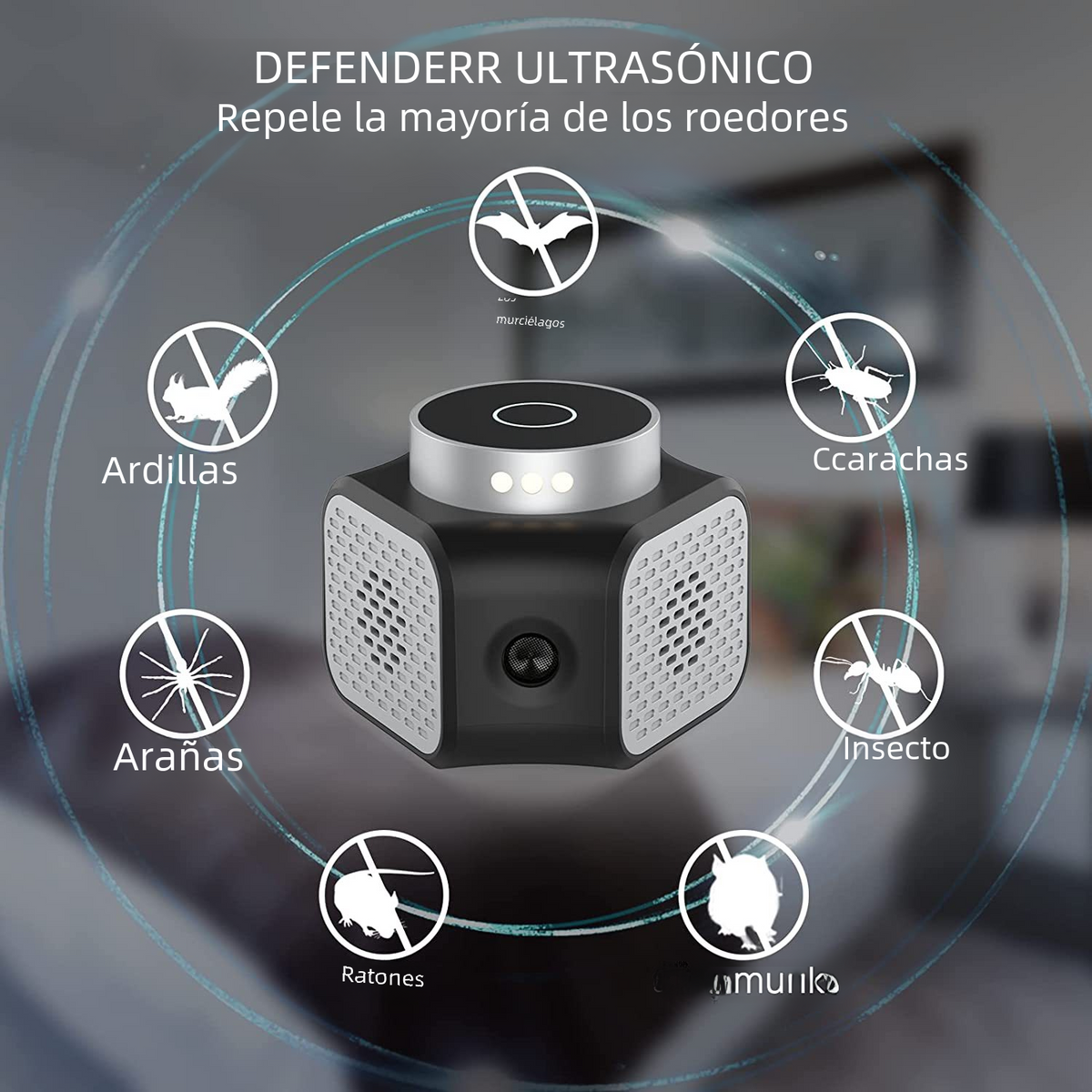 360-Degree Ultrasonic Animal Repeller with Dual Speakers - Blue Cup LLC.