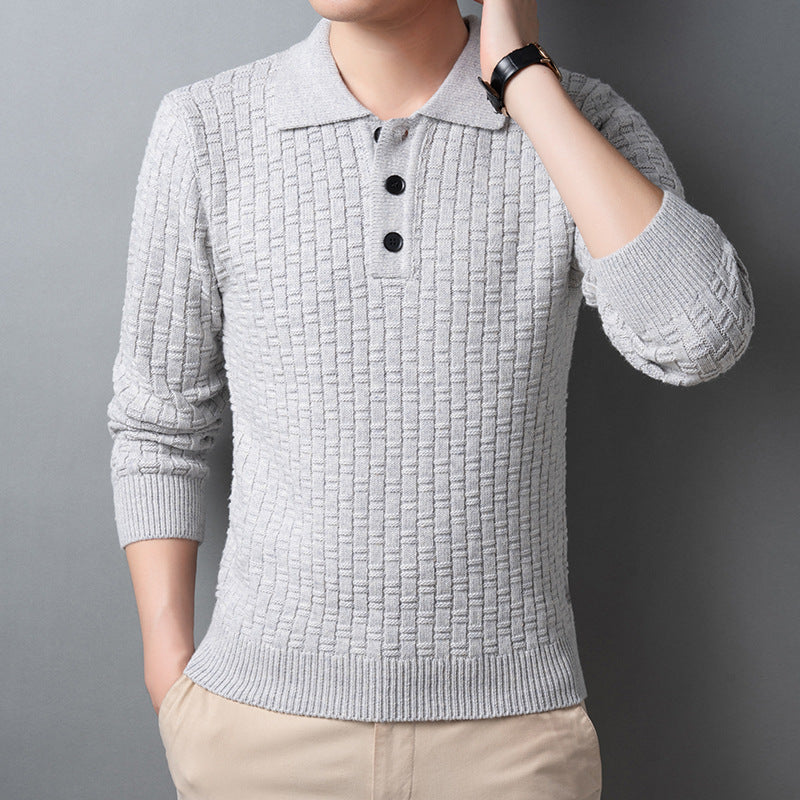 Plus Size Jacquard Sweater for Men - Autumn/Winter - Blue Cup LLC.