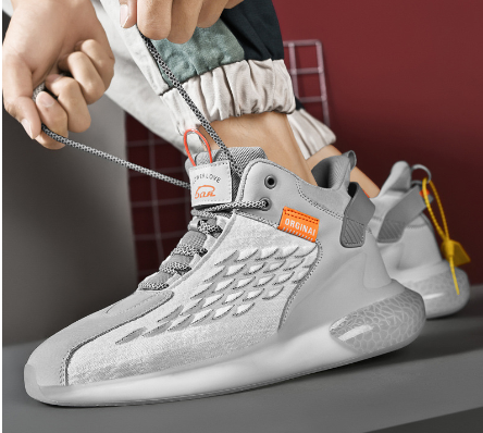Men's Breathable Luminous Mid-Top Sneakers (Casual) - Blue Cup LLC.