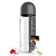 2-in-1 Travel Water Bottle with Pill Box (600ml) - Blue Cup LLC.