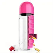2-in-1 Travel Water Bottle with Pill Box (600ml) - Blue Cup LLC.
