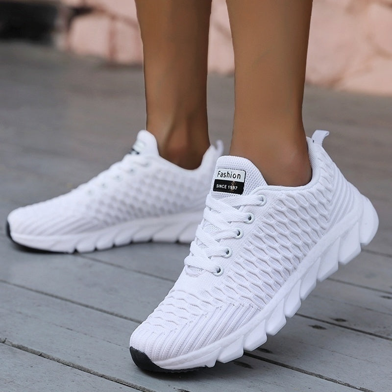 Lightweight Breathable Lace-Up Mesh Sneakers for Women - Blue Cup LLC.